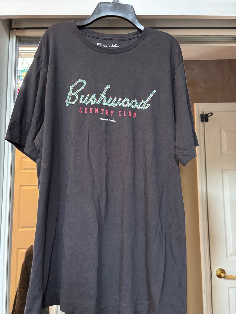 Bushwood Country Club Graphic Tee - Black with Green & Pink Script